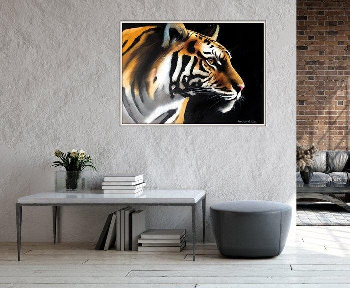 Iwona Kopczyska - Tiger, Antiquités & Art, Art | Peinture | Moderne