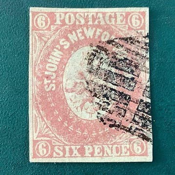 Terre-Neuve 1862 - sceau du blason 6d - SG 20