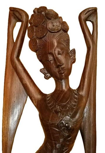 Antieke makelloze, filigrane Balinese houten sculptuur –, Antiek en Kunst