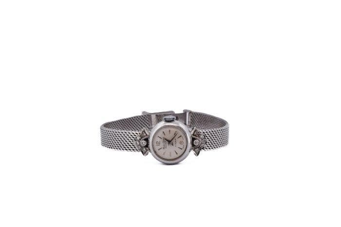 Diamant - 18 carats - Or blanc - Bracelet - signé Philip, Handtassen en Accessoires, Horloges | Heren