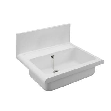 Uitstortgootsteen ABU Kunststof 55x38.3x45 cm Wit Met, Doe-het-zelf en Bouw, Sanitair, Ophalen of Verzenden, Nieuw, Overige typen
