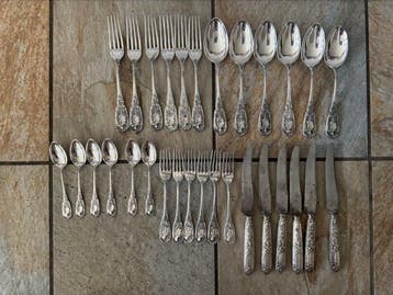 G. Hermeling - Bestekset (42) - Art Nouveau - .800 zilver