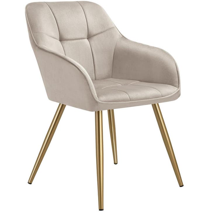 tectake Eetkamerstoel Marilyn, fluweellook, gecapitonneerd -, Maison & Meubles, Chaises, Envoi