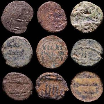 . Spanje Al-Andalus Governors. Lot 9 x fals 711-755 AD.
