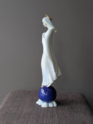 Ronzan - Beeld, Maagd Maria - 35 cm - Porselein, Antiek en Kunst