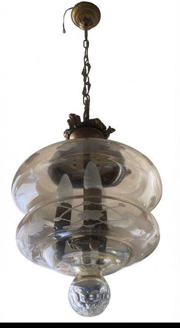 Lamp - Glas, Brons, Antiek en Kunst