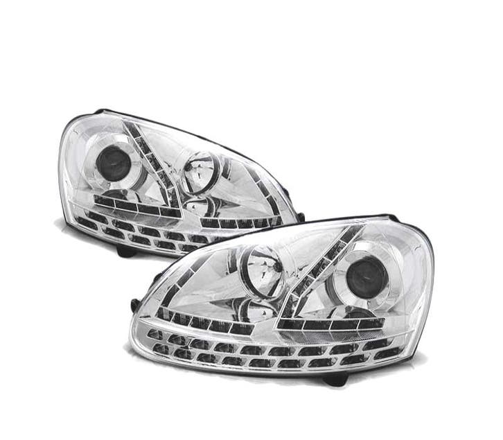 Phares Pour Volkswagen Vw Golf 5 03-08 Daylight Chromé, Autos : Pièces & Accessoires, Éclairage, Envoi