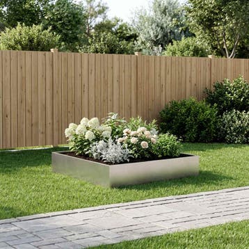 vidaXL Plantenbak zilver 100 x 100 x 20 cm Roestvrij staal, Verzenden, Nieuw