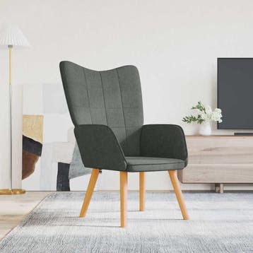 vidaXL Relaxstoel stof donkergrijs, Verzenden