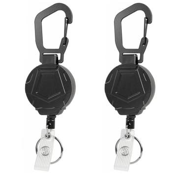 Fako Bijoux - 2x Robuuste Uittrekbare Sleutelhanger Met, Verzenden, Nieuw