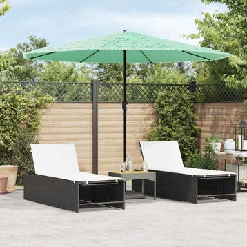 vidaXL Parasol met stalen paal 324x324x247 cm groen, Verzenden