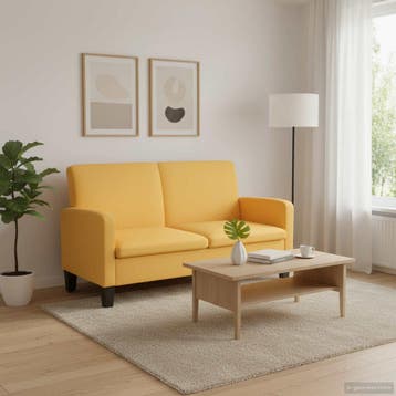vidaXL Tweezitsbank / zetel 135x65x76 cm geel, Huis en Inrichting, Verzenden, Nieuw
