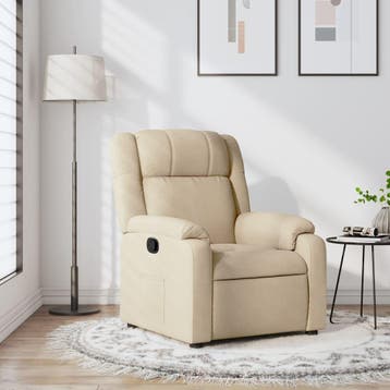 vidaXL Relaxfauteuil crème stof, Verzenden
