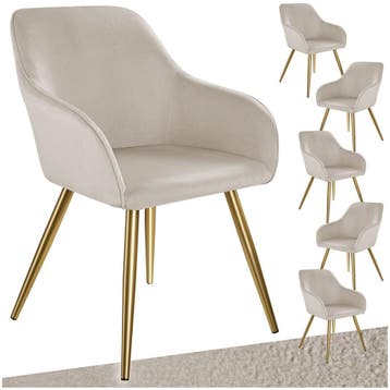 Eetkamerstoel Marilyn fluweellook, gouden poten, Huis en Inrichting, Verzenden, Nieuw