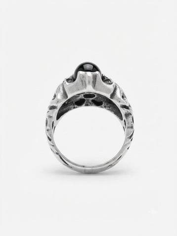 Zonder minimumprijs - Ring Zilver Onyx - Onyx, Nieuw