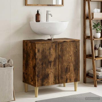 vidaXL Wastafel kabinet voor de badkamer ARNHEM Gerookt, Verzenden, Nieuw