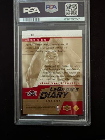 2003 Upper Deck LeBrons Diary LeBron James #LJ3 ROOKIE -, Nieuw