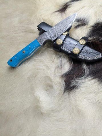 Hand-Forged Damascus Culinary Knife - Keukenmes - Staal -, Antiek en Kunst