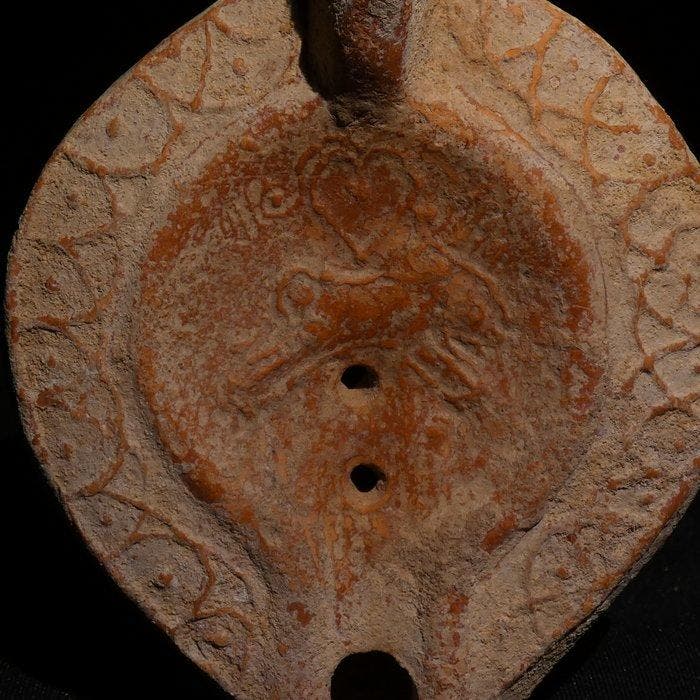 Oud-Romeins Terracotta Olielamp Ontvoering van Europa. 12,5, Collections, Minéraux & Fossiles