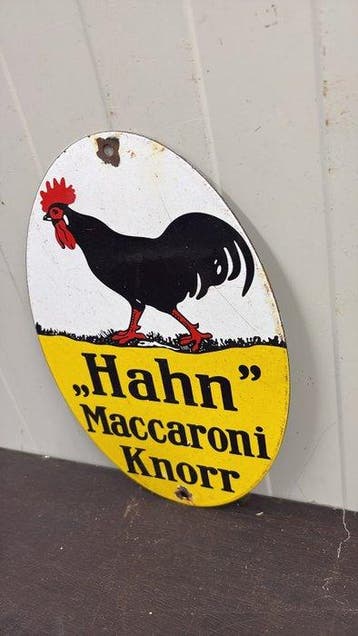 Knorr “Hahn” Macaroni – Vintage emaille reclamebord -
