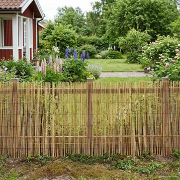 vidaXL Tuinhek Gecarboniseerd 400 x 100 cm Riet, Tuin en Terras, Verzenden, Nieuw