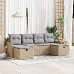 vidaXL Tuinbank Set met kussen met opslag 6 pcs Beige poly, Tuin en Terras, Tuinsets en Loungesets, Verzenden, Nieuw