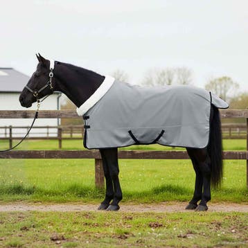 vidaXL Paardendeken Volledig Lichtgrijs 155 cm Polar fleece, Verzenden, Nieuw