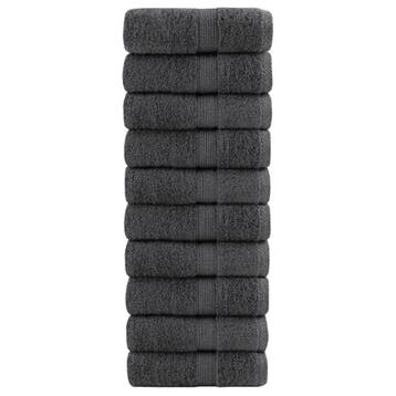 vidaXL Premium washandjes SOLUND 10 stuks antraciet 30x30 cm, Huis en Inrichting, Verzenden, Nieuw