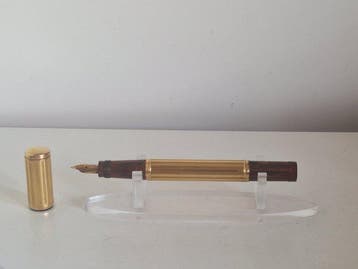 Waranted - Safety en métal plaqué or et Ebonite Ripple,, Collections, Stylos