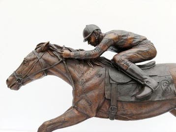 sculptuur, Riding horse - Racing horse - 54 cm - Brons,