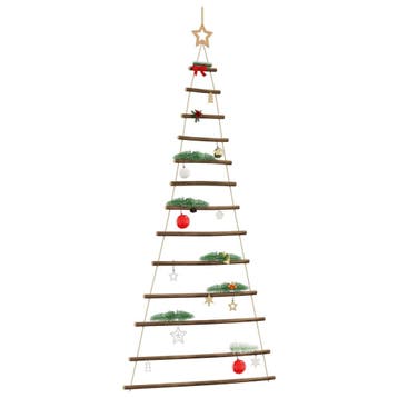 vidaXL Hangende kerstboom met topster 86x180 cm natuurlijke, Verzenden, Nieuw