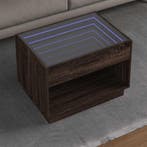 vidaXL Salontafel met Infinity LED 70x50x50 cm bruin, Verzenden, Nieuw