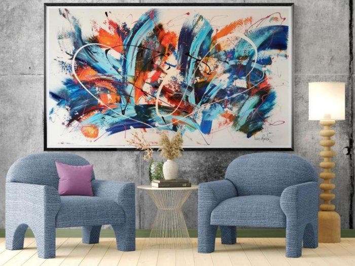 Luc Mora - Blue fragments - XXL, Antiquités & Art, Art | Objets design