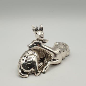 Coppia di cerbiatti rivestita in Argento 925 - Figuur - .925