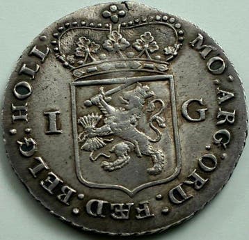 Nederland, Holland 1 Gulden 1794 / Variant letter uit elkaar