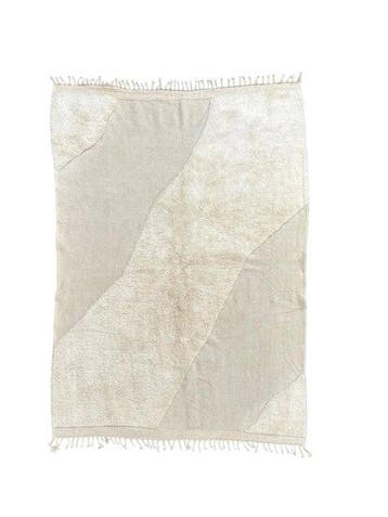 Modern Moroccan Beni Ouarain Wool Rug – Natural Cream with, Nieuw