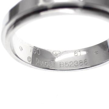 Piaget witgouden damesring met diamant; 0,02 ct., Gebruikt, 19 tot 20, Ophalen of Verzenden, Met edelsteen