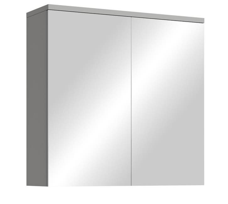 Spiegelkast Toledo 60 x 20 x 60 cm Mat Grijs Badkamerkast, Huis en Inrichting, Badkamer | Badkamermeubels, Nieuw, Verzenden