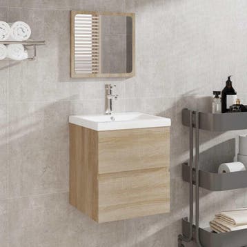 vidaXL Badkamerkast met spiegel bewerkt hout sonoma, Verzenden, Nieuw