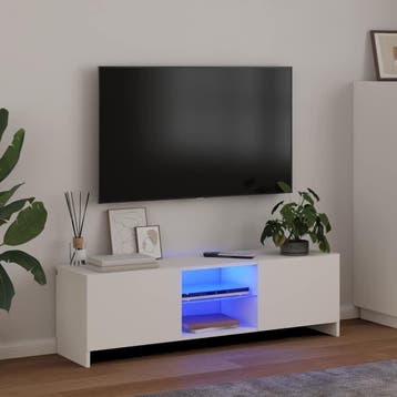 vidaXL Tv-meubel met LED-verlichting 120x30x36 cm wit, Verzenden, Nieuw