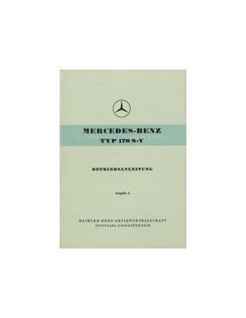 1953 MERCEDES BENZ TYPE 170 S-V INSTRUCTIEBOEKJE DUITS, Ophalen of Verzenden
