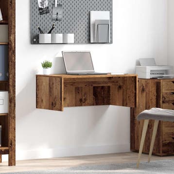vidaXL Aan de muur bevestigd bureau Oud Hout Bewerkt hout, Verzenden, Nieuw