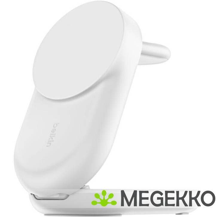Belkin UltraCharge 25w Qi2 3in1 Magnetic Charger EU White, Computers en Software, Pc- en Netwerkkabels, Nieuw, Verzenden