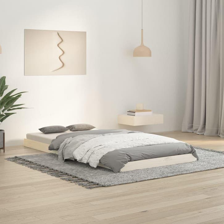 vidaXL Bedframe massief grenenhout wit 90x190 cm, Huis en Inrichting, Slaapkamer | Bedden, Nieuw, Verzenden