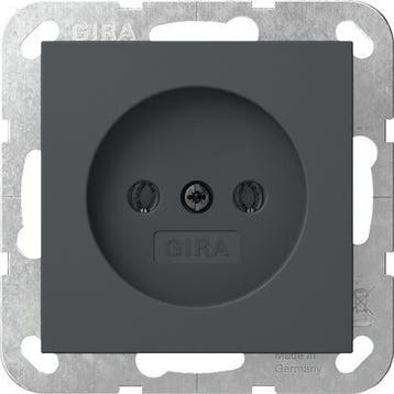 Gira Systeem 55 Niet-Geaarde Stopcontact 16A 250V Antraciet, Doe-het-zelf en Bouw, Verzenden, Nieuw