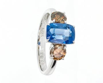 Zonder minimumprijs - Ring - 14 karaat Witgoud - 3.46ct. tw., Nieuw