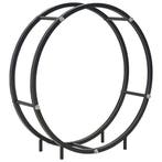 vidaXL Haardhoutrek 70x20x70 cm staal zwart, Tuin en Terras, Brandhout, Verzenden