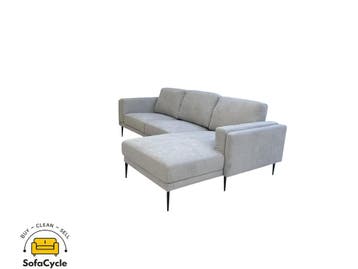 Hoekzetel lichtgrijs 250 cm, zwarte poten, rechts – nieuw, Maison & Meubles, Verzenden