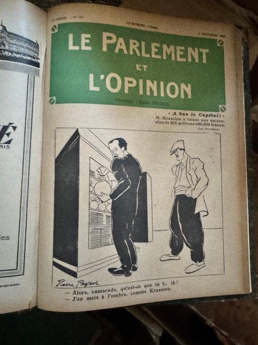 Raoul Persi / Palmieri - Le Parlement et l’Opinion, revue, Antiek en Kunst, Antiek | Boeken en Manuscripten