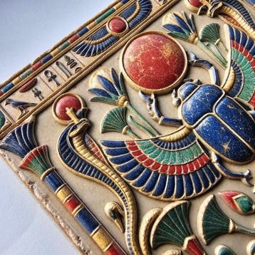 Scarabée ailé de Khepri – Plaque en céramique réplique dun, Antiquités & Art